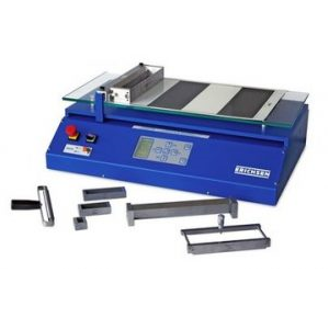 Micro-controller controlled film applicator, freely adjustable film application speeds, adjustable application lengths