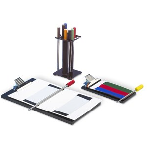 Set including spiral film applicator, 8 rake rods, holding and cleaning device. Film Application