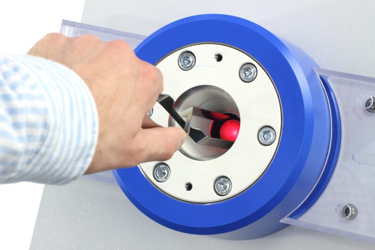 Cupping test tool "illuminated ball punch" – Mounting bracket illuminated